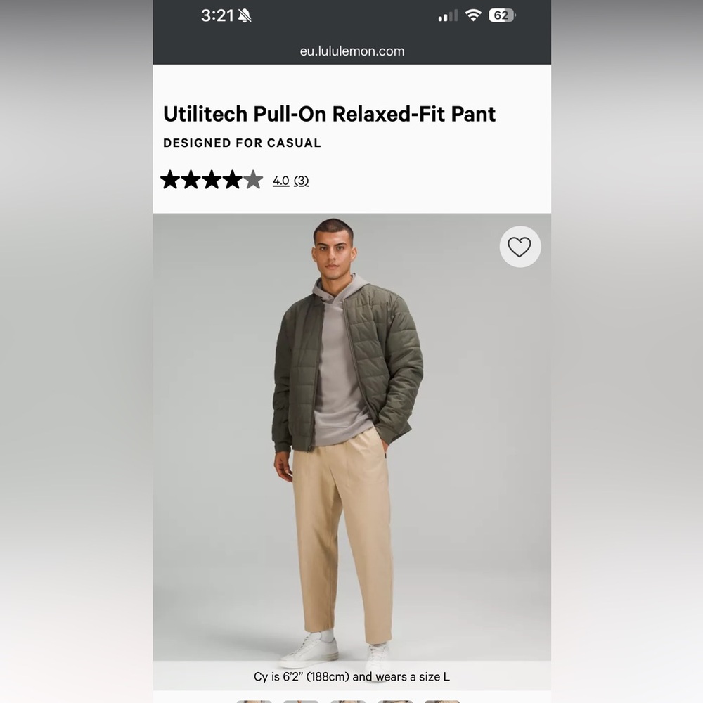 lululemon men’s utilitech pull-on relaxed-fit pant
